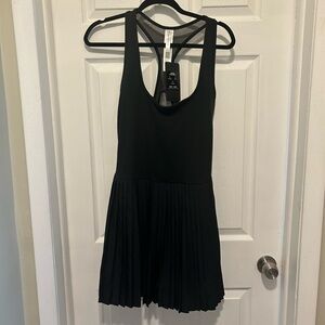 Fabletics Black Pleated Tennis Dress